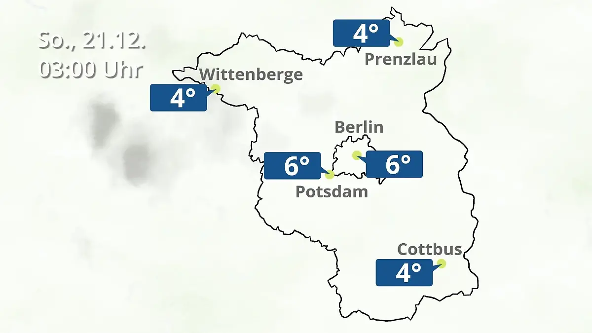 Berlin und Brandenburg: Wie wird das Wetter? Regen- und Wolkenfilm für Potsdam, Cottbus und Wittenberge