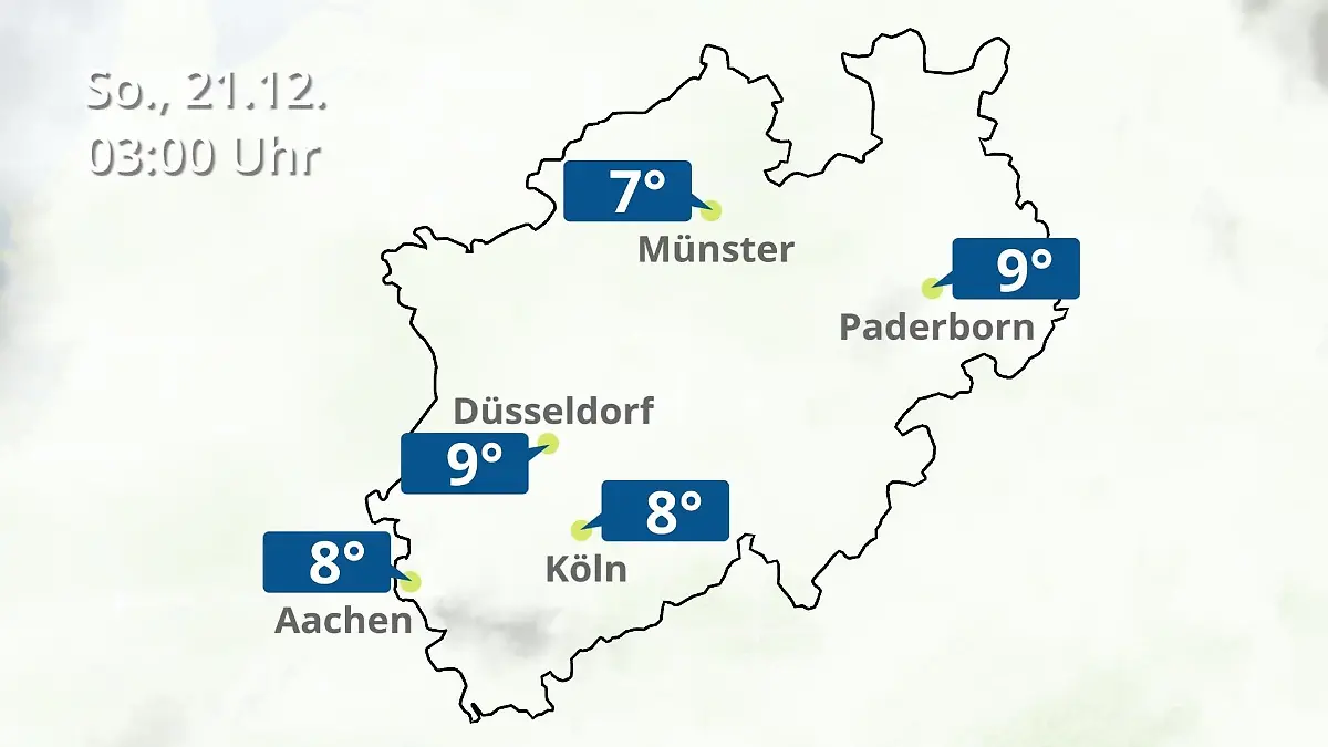 Nordrhein-Westfalen: Wie wird das Wetter? Regen- und Wolkenfilm für Köln, Düsseldorf und Münster