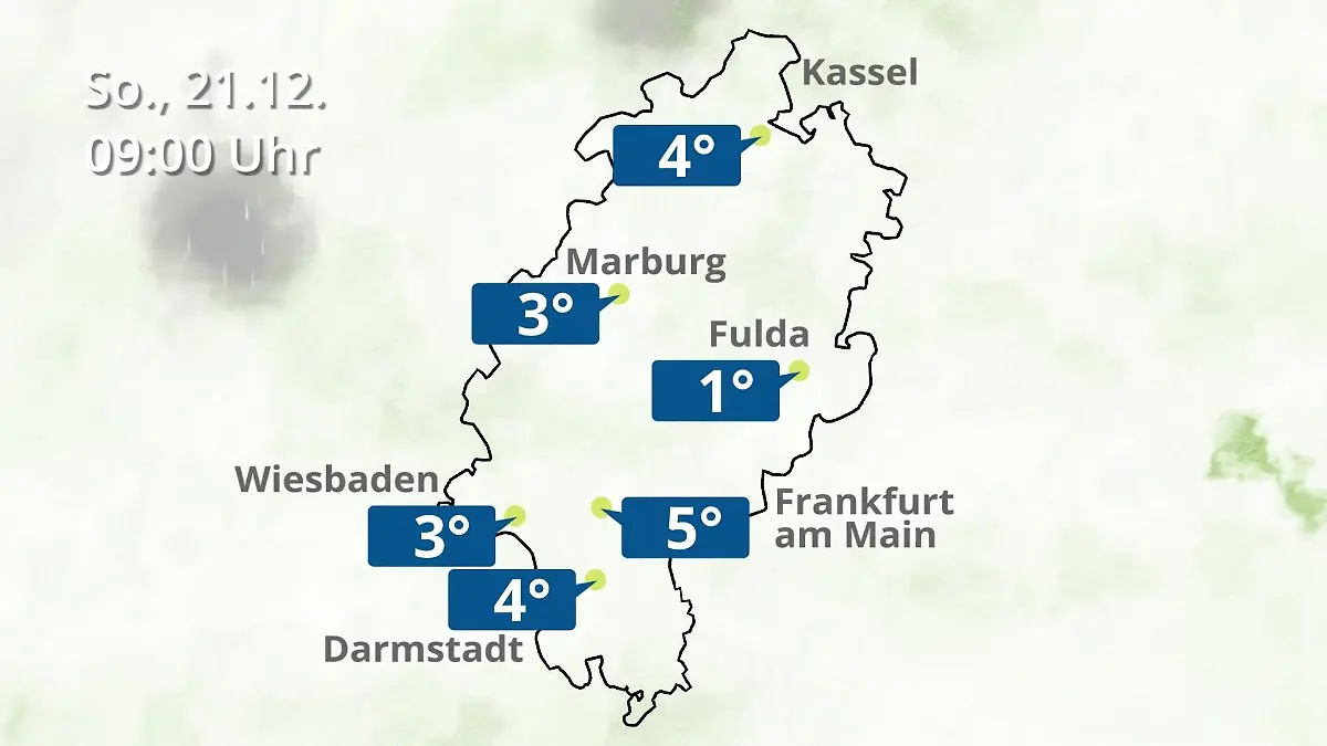 Hessen: Wie wird das Wetter? Regen- und Wolkenfilm für Frankfurt am Main und Wiesbaden