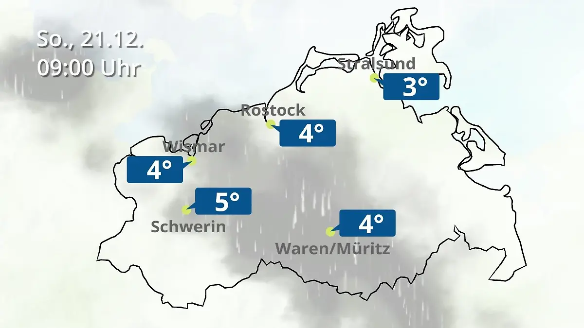 Mecklenburg-Vorpommern: Wie wird das Wetter? Regen- und Wolkenfilm für Rostock, Rügen und die Ostseeküste