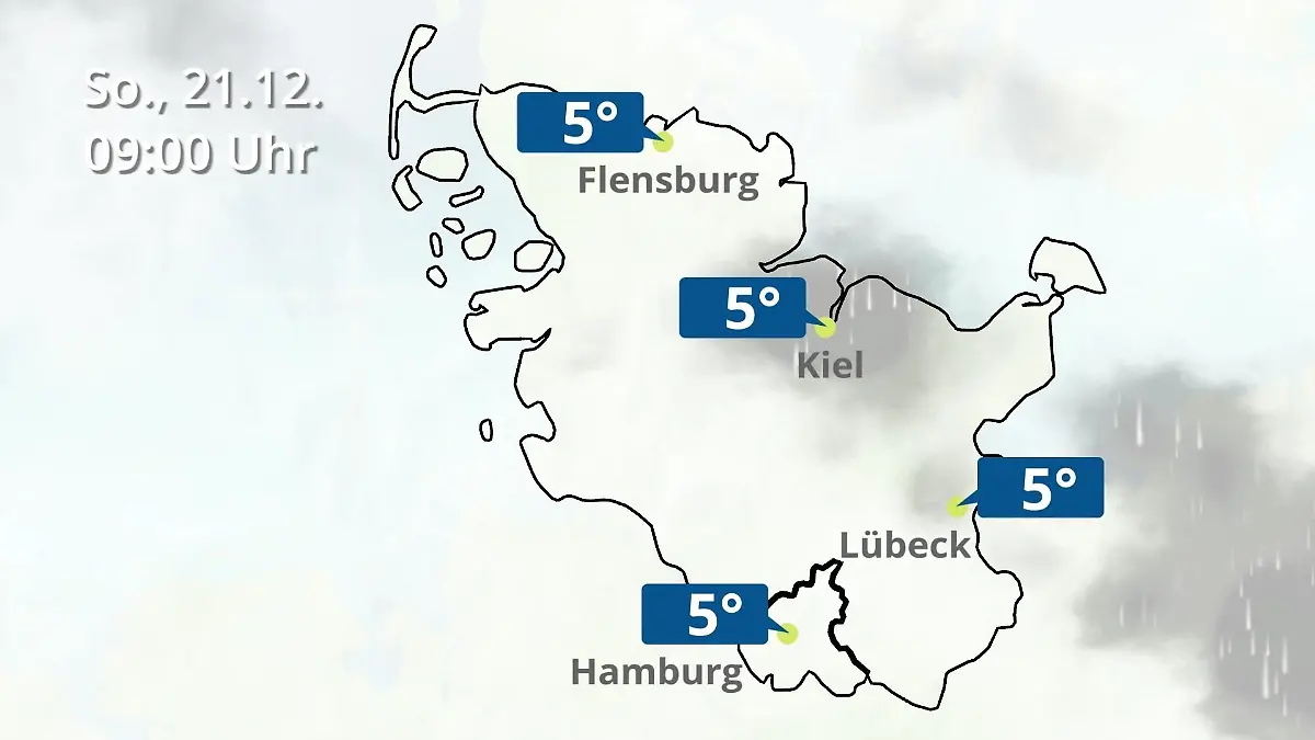 Hamburg, Schleswig-Holstein: Wie wird das Wetter? Regen- und Wolkenfilm für die Nordsee- und Ostseeküste