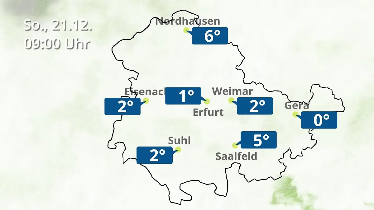 Thüringen: Wie wird das Wetter? Regen- und Wolkenfilm für Erfurt, Gera und Eisenach
