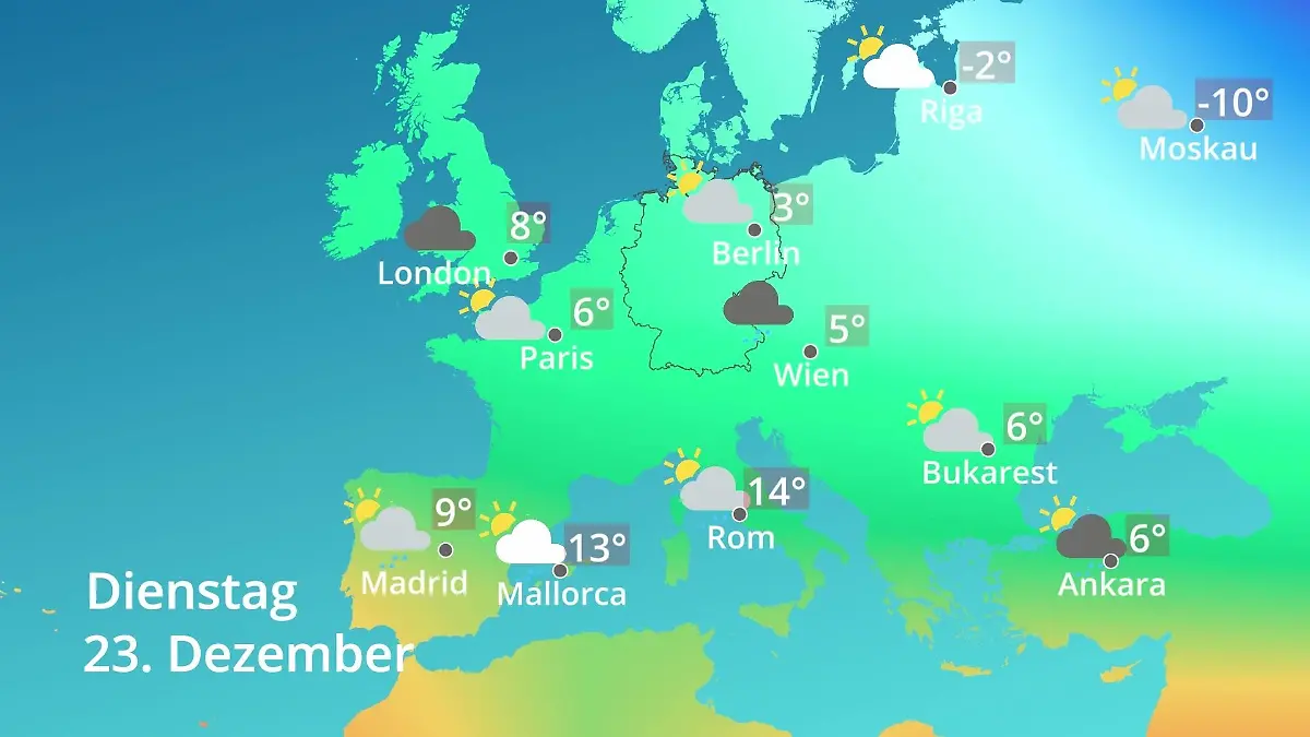 Europa: Wie wird das Wetter? Prognose: Temperaturen von Spanien bis zur Türkei
