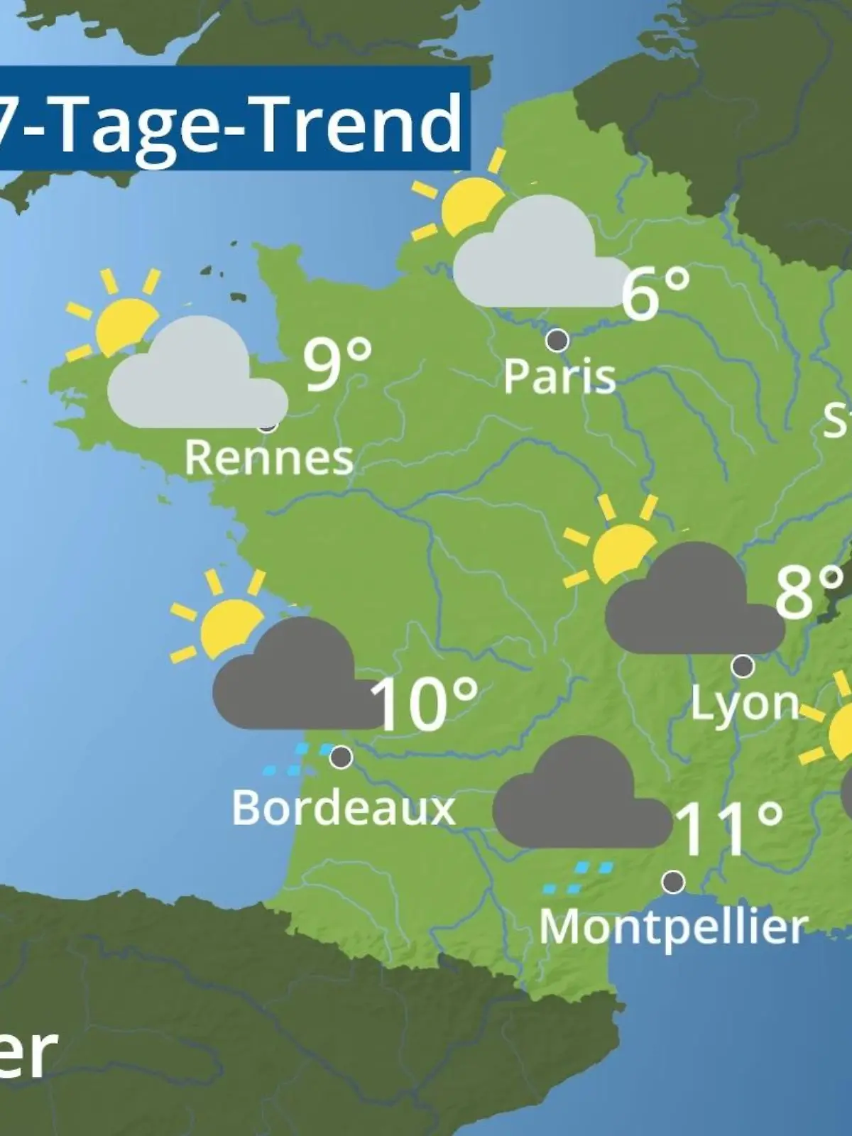 Bild zu: "Frankreich: Wie wird das Wetter?"
