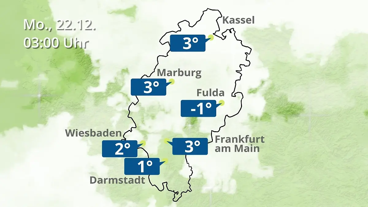 Hessen: Wie wird das Wetter? Regen- und Wolkenfilm für Frankfurt am Main und Wiesbaden