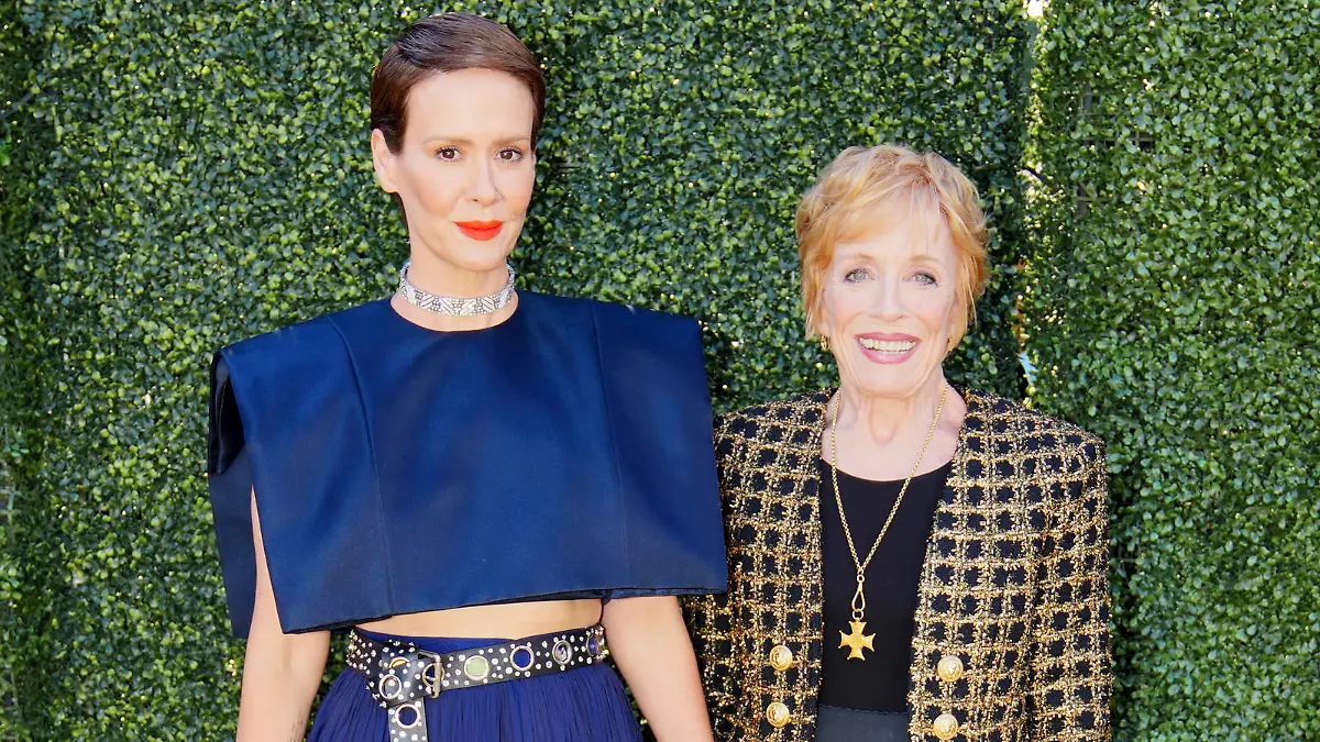 Dry Bar celebrates Sarah Paulson, left, Holland Taylor and this year’s Emmy nominees on the 74th Emmy Awards red carpet on Monday, Sept. 12, 2022 at the Microsoft Theater in Los Angeles. (Photo by Eric Jamison/Invision for the Television Academy/AP Images)