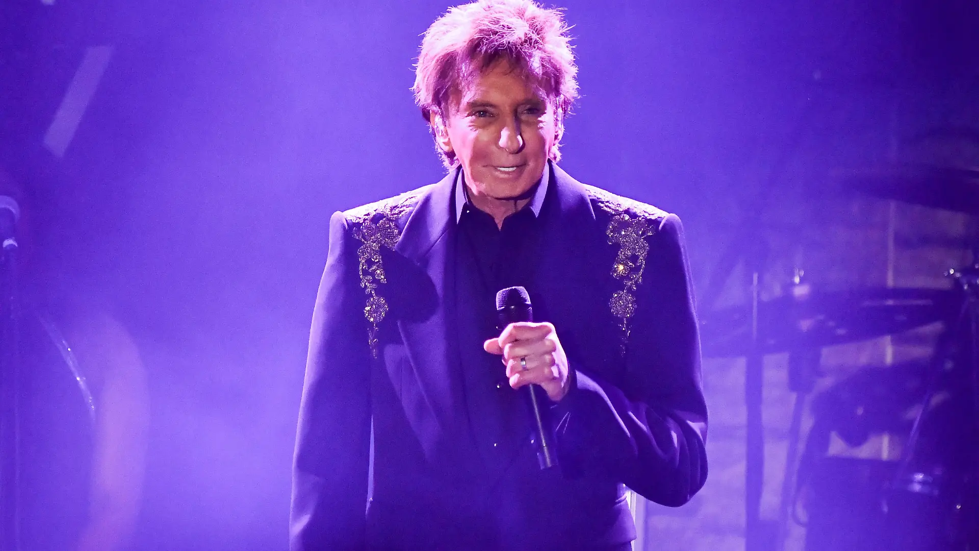 FILE - Barry Manilow performs during the Pre-Grammy Gala on Feb. 1, 2025, at the Beverly Hilton Hotel in Beverly Hills, Calif. (Photo by Richard Shotwell/Invision/AP, File)