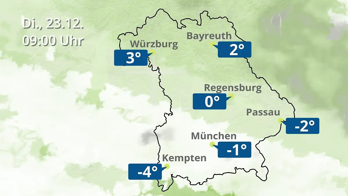 Bayern: Wie wird das Wetter? Regen- und Wolkenfilm für München, Regensburg und Würzburg