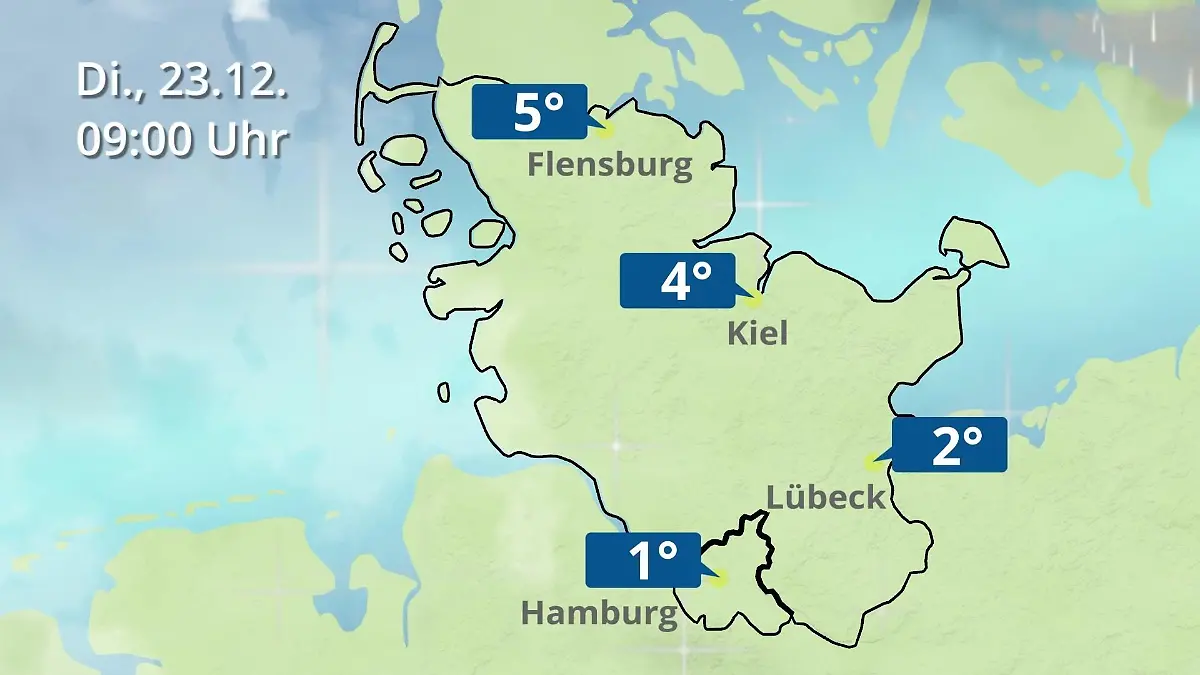 Hamburg, Schleswig-Holstein: Wie wird das Wetter? Regen- und Wolkenfilm für die Nordsee- und Ostseeküste