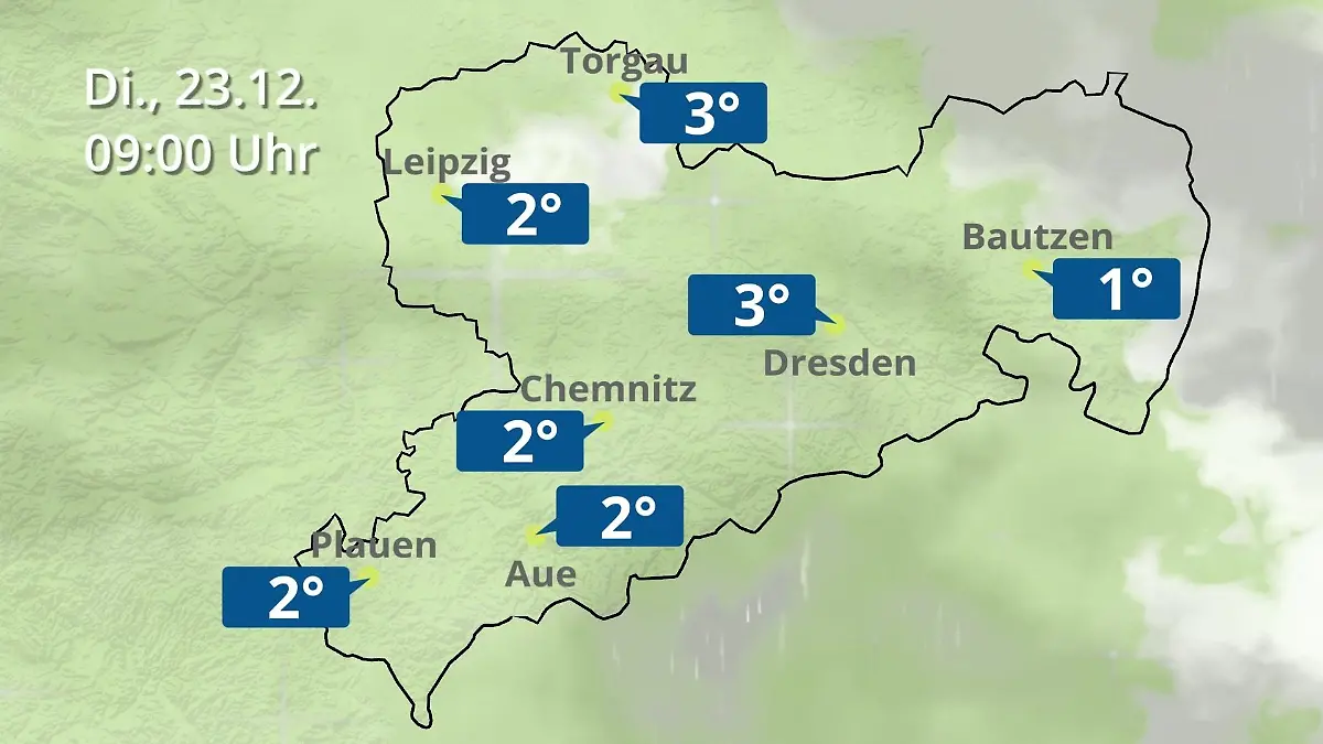 Sachsen: Wie wird das Wetter? Regen- und Wolkenfilm für Chemnitz, Dresden und Leipzig