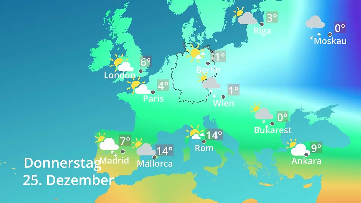 Europa: Wie wird das Wetter? Prognose: Temperaturen von Spanien bis zur Türkei