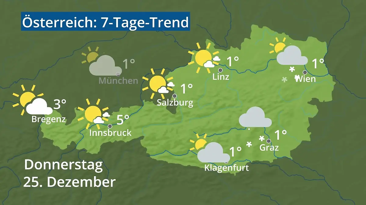 Österreich: Wie wird das Wetter? Video 7-Tage-Trend: Wien, Salzburg, Innsbruck