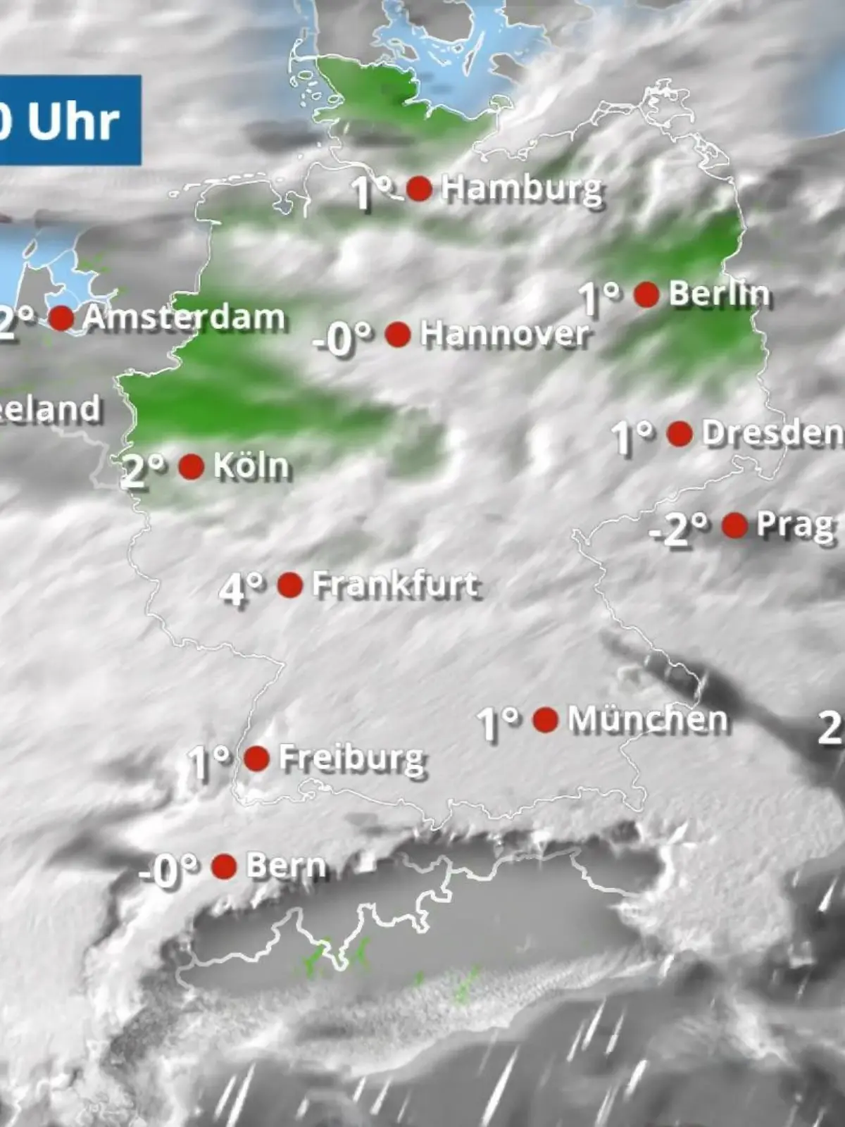 Bild zu: "Örtlich etwas Regen oder Schnee, bevor es auflockert"
