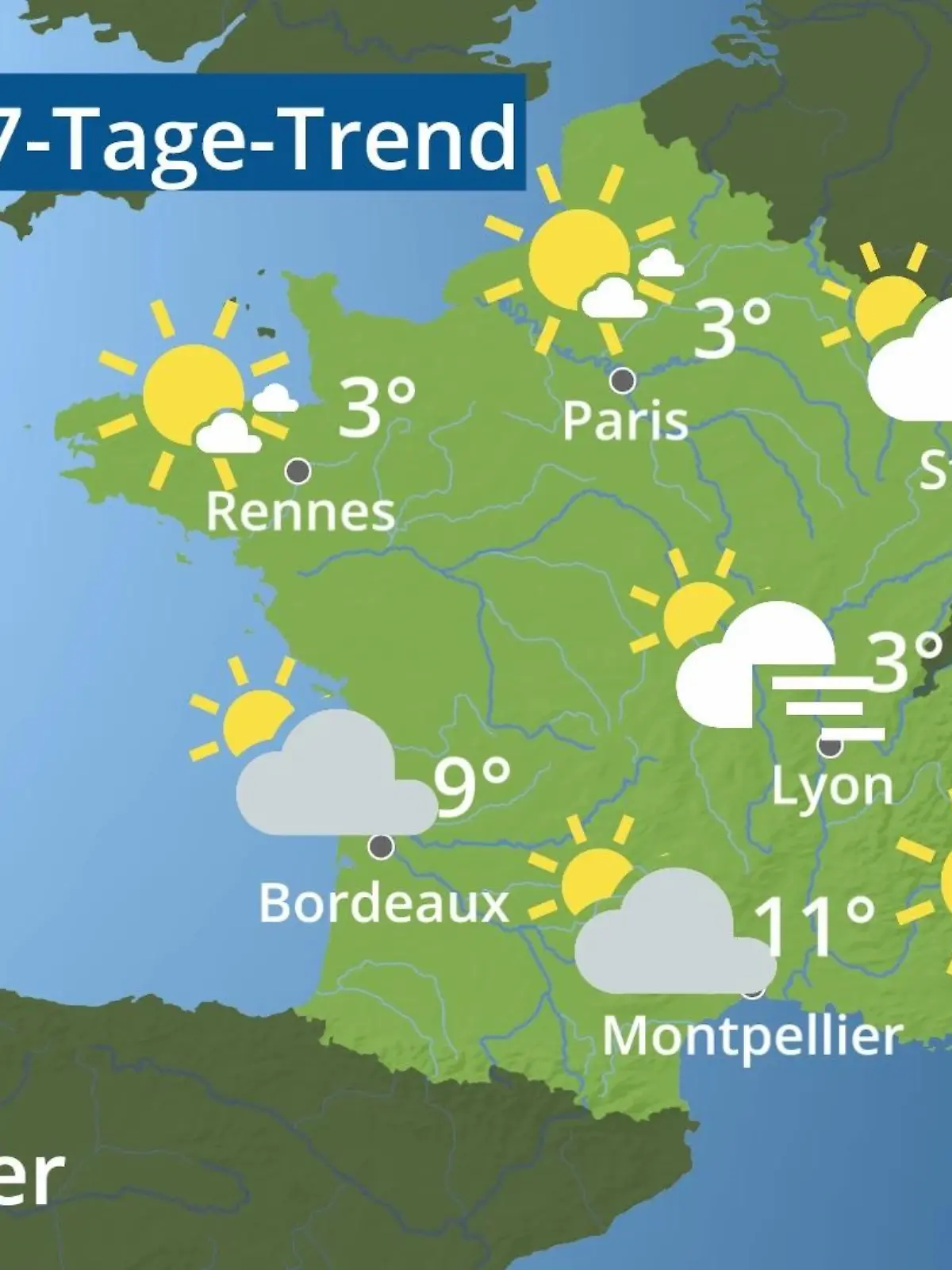Bild zu: "Frankreich: Wie wird das Wetter?"