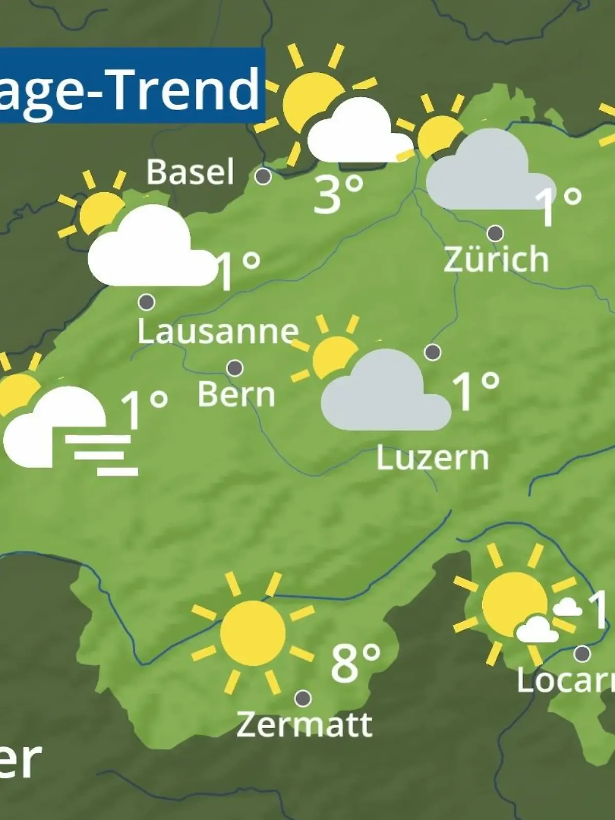 Bild zu: "Schweiz: Wie wird das Wetter?"