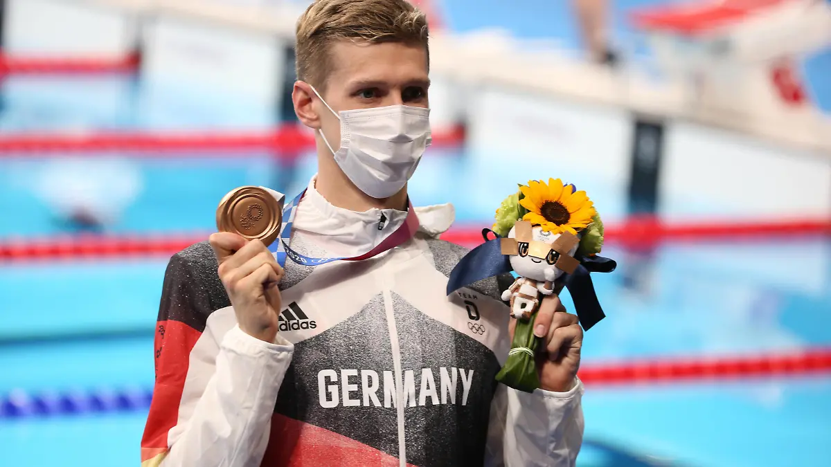  August 1, 2021, Koto, Tokyo, Japan: Florian WELLBROCK of Germany wins the Bronzer Medal in the Men s 1500m Freestyle final at the Tokyo Aquatics Centre on August 1st 2021 in Tokyo, Japan Koto Japan - ZUMAc179 20210801_zep_c179_057 Copyright: xMickaelxChavetx