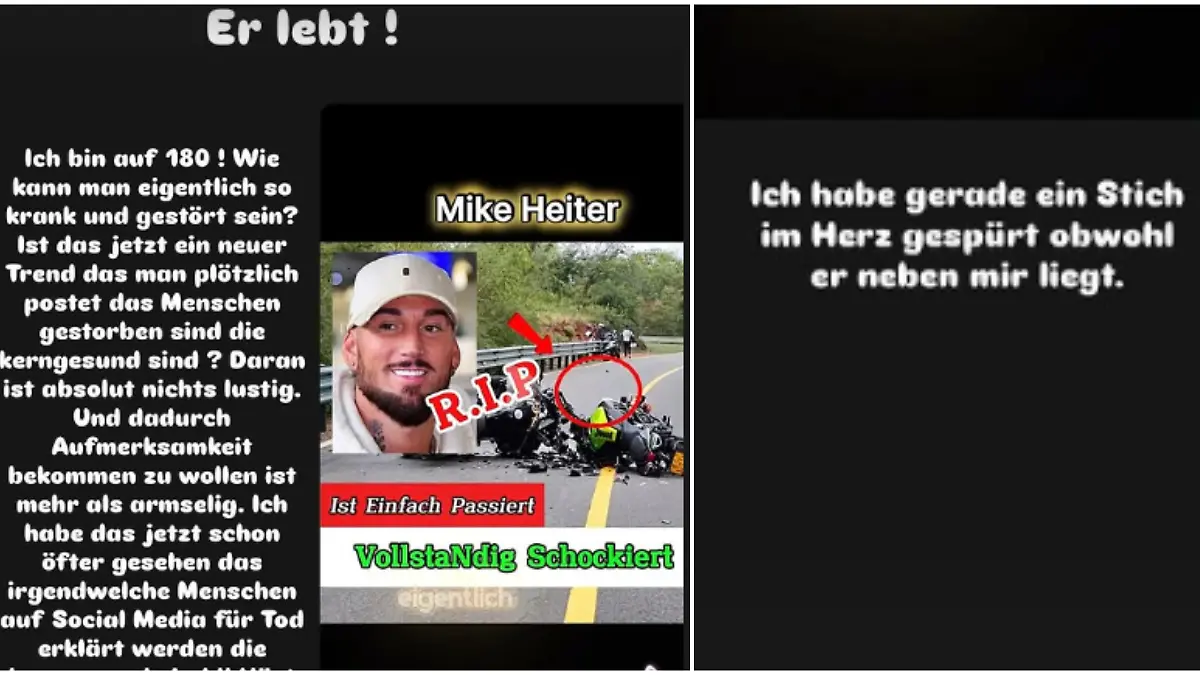 Auch, wenn ihr Mike kerngesund neben ihr liegt, versetzt eine Fake News wie diese, Leyla einen Stich ins Herz.