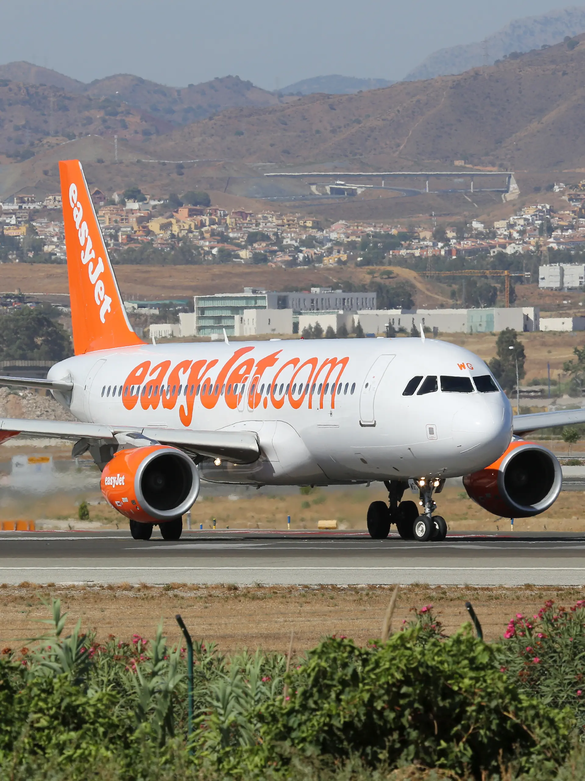 Easyjet-Flieger auf dem Flughafen Malaga 