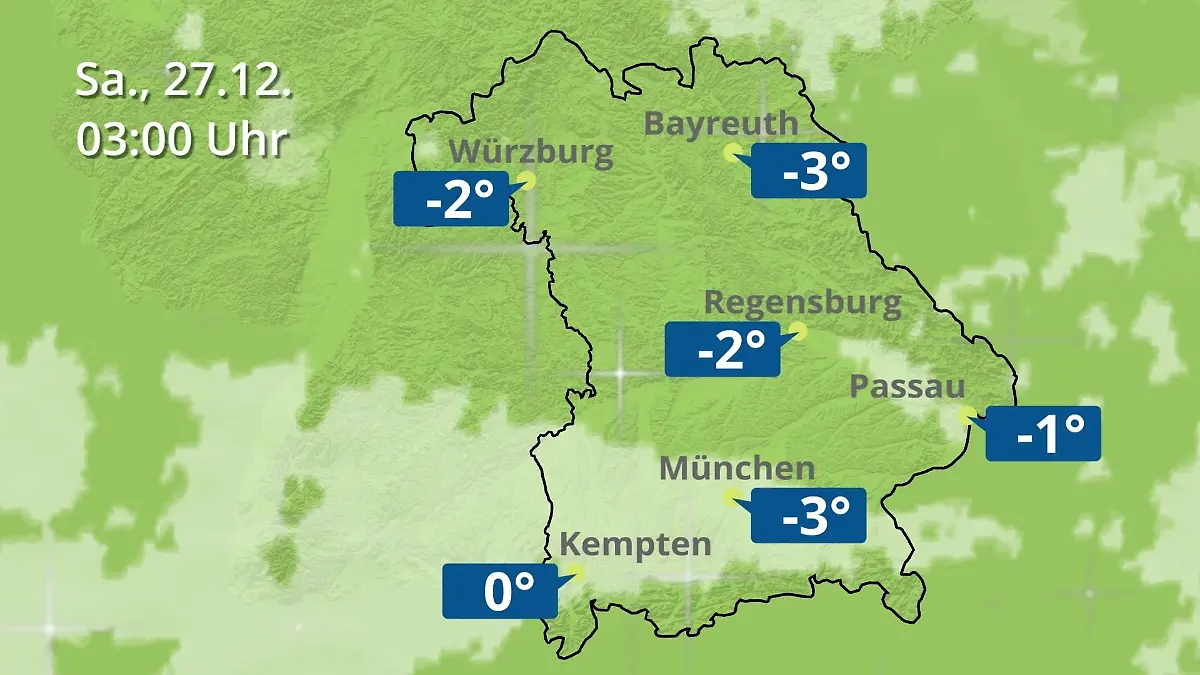 Bayern: Wie wird das Wetter? Regen- und Wolkenfilm für München, Regensburg und Würzburg