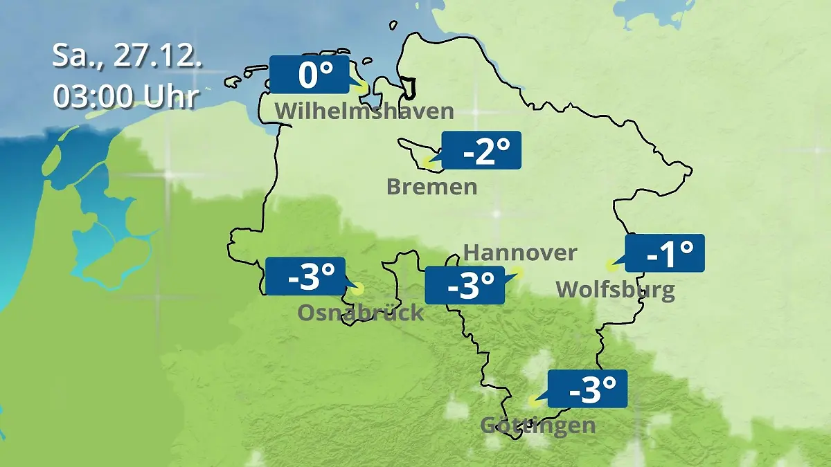 Bremen und Niedersachsen: Wie wird das Wetter? Regen- und Wolkenfilm für Hannover, Osnabrück und Wolfsburg