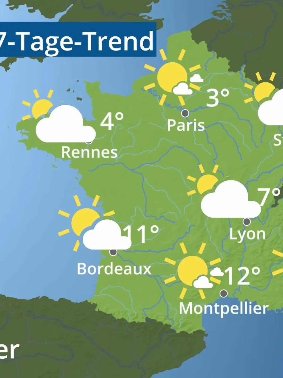 Bild zu: "Frankreich: Wie wird das Wetter?"