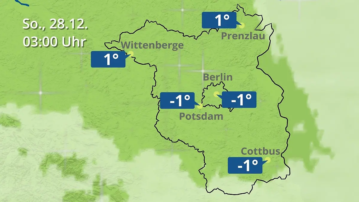 Berlin und Brandenburg: Wie wird das Wetter? Regen- und Wolkenfilm für Potsdam, Cottbus und Wittenberge