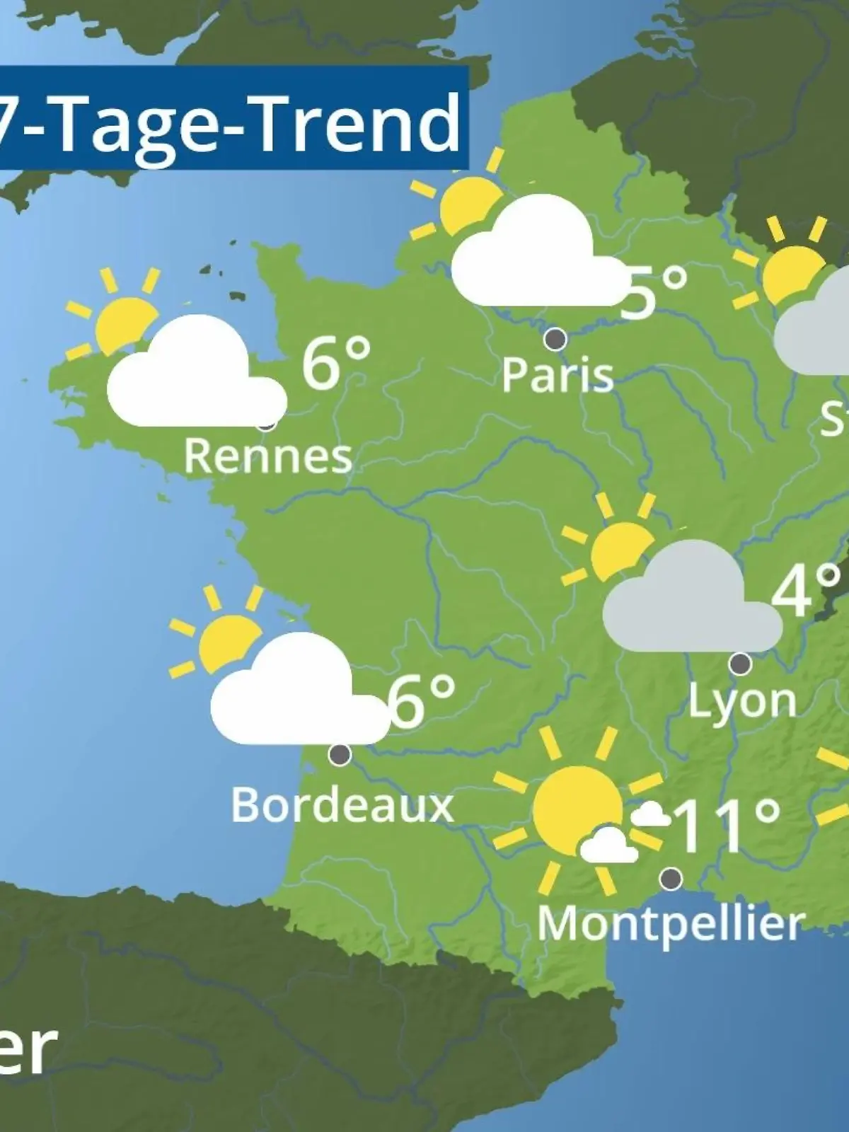 Bild zu: "Frankreich: Wie wird das Wetter?"