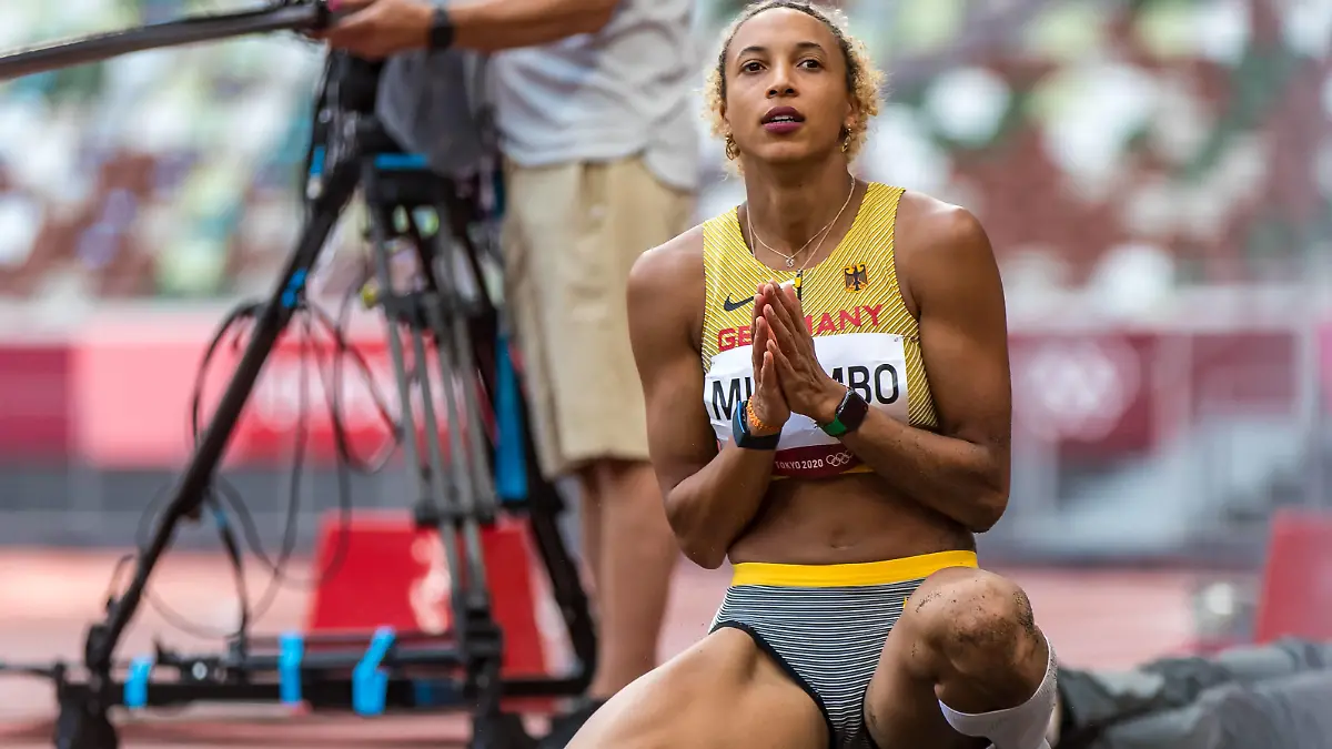 Olympic Games, Olympische Spiele, Olympia, OS 01.08.2021 Malaika Mihambo of Germany reacts delighted after her final attempt in the womens long jump qualification at the Olympic Games in Tokyo, on Sunday, August 01, 2021 *** OLYMPIC GAMES, 01 08 2021 Malaika Mihambo of Germany reacts delighted after her final attempt in the womens long jump qualification at the Olympic Games in Tokyo, on Sunday, August 01, 2021 Copyright: xBEAUTIFULxSPORTS/OlafxRellischx