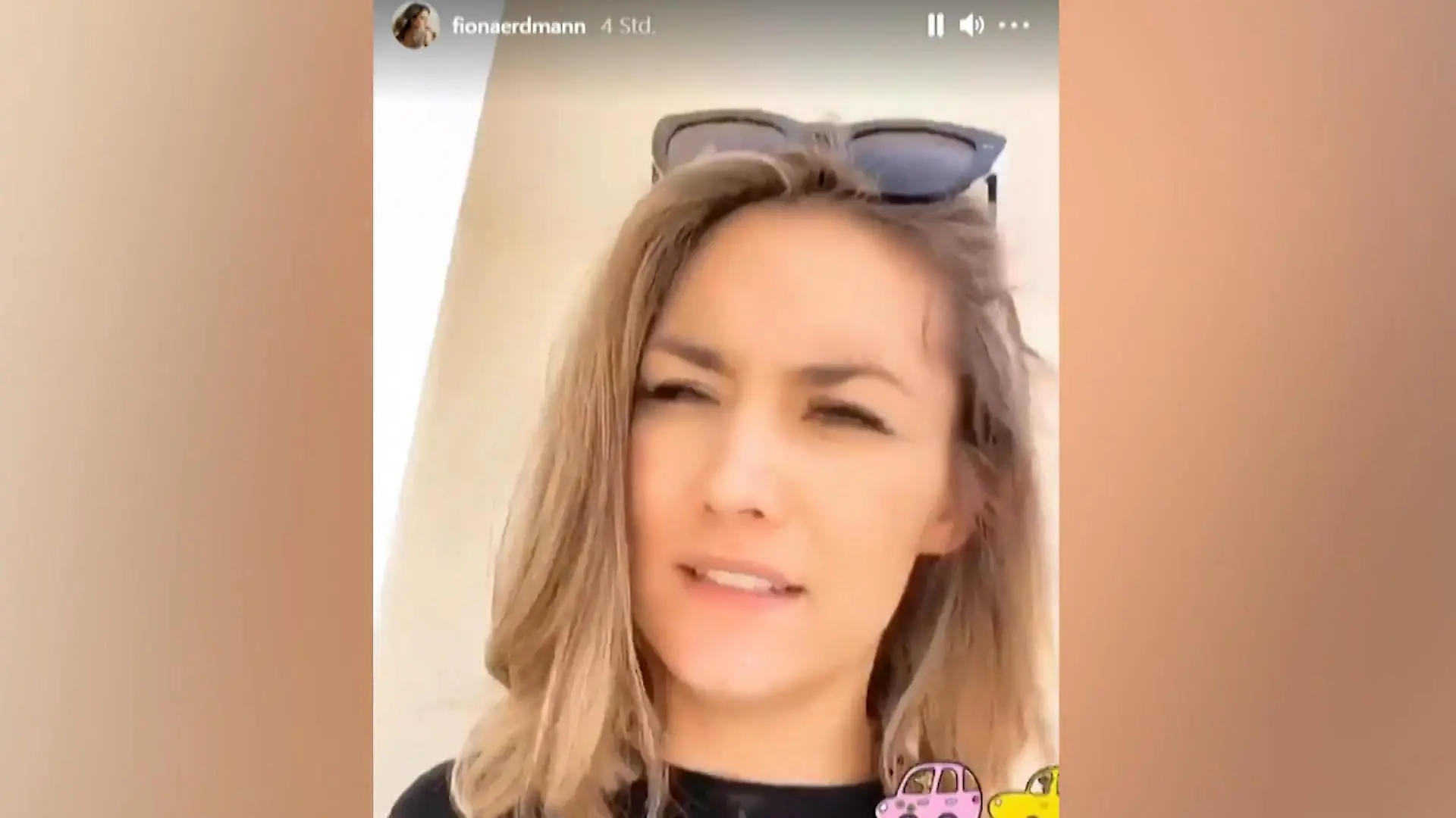 Fiona Erdmann mit dem Schrecken davongekommen Unfall kurz vor ihrem Urlaub