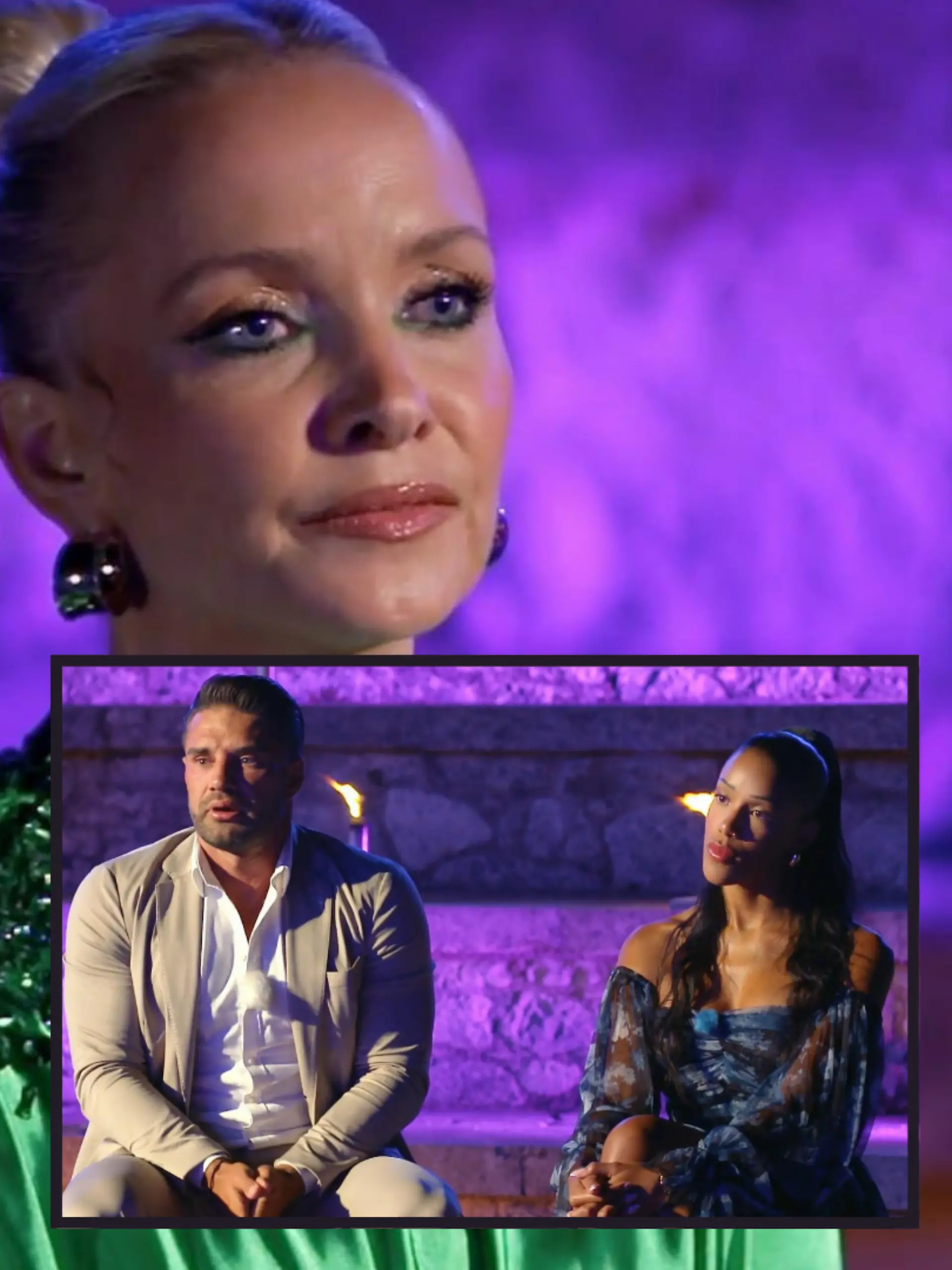 „Temptation Island VIP”-Moderatorin Janin Ullman mit Aleks und Vanessa 