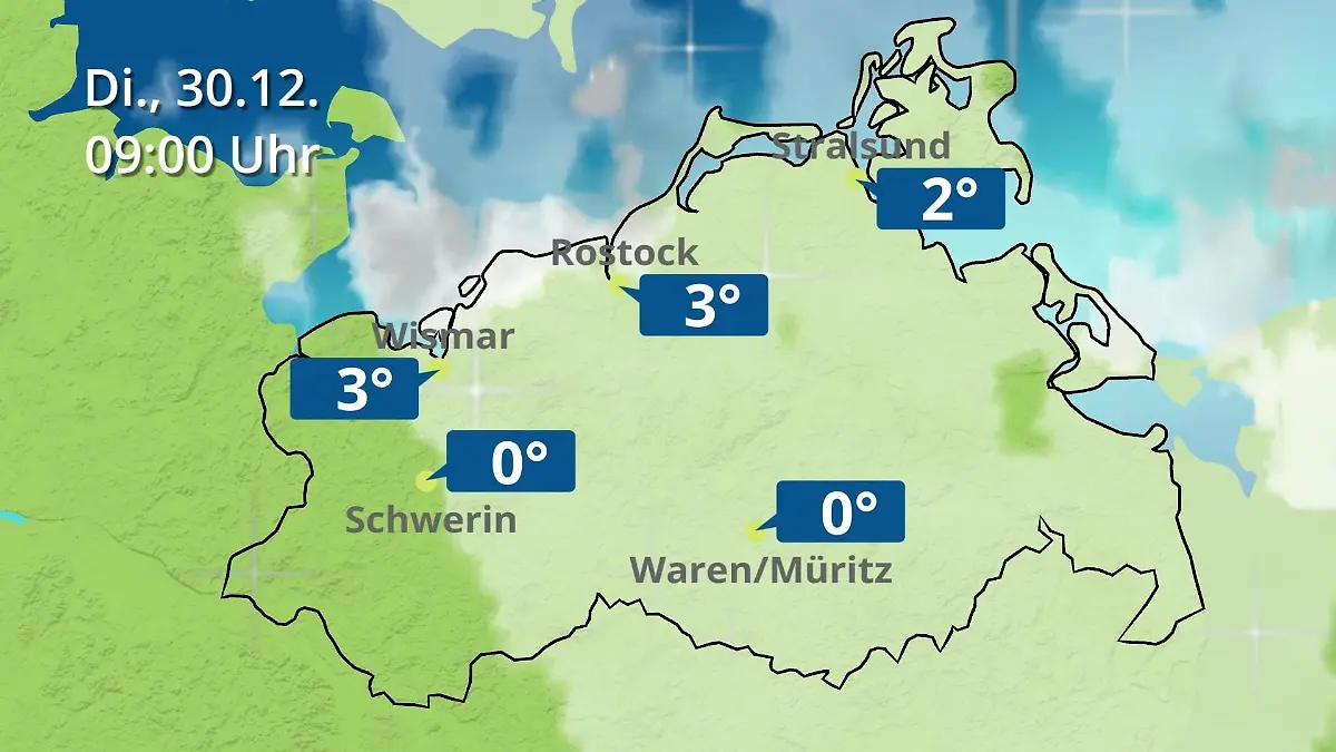 Mecklenburg-Vorpommern: Wie wird das Wetter? Regen- und Wolkenfilm für Rostock, Rügen und die Ostseeküste