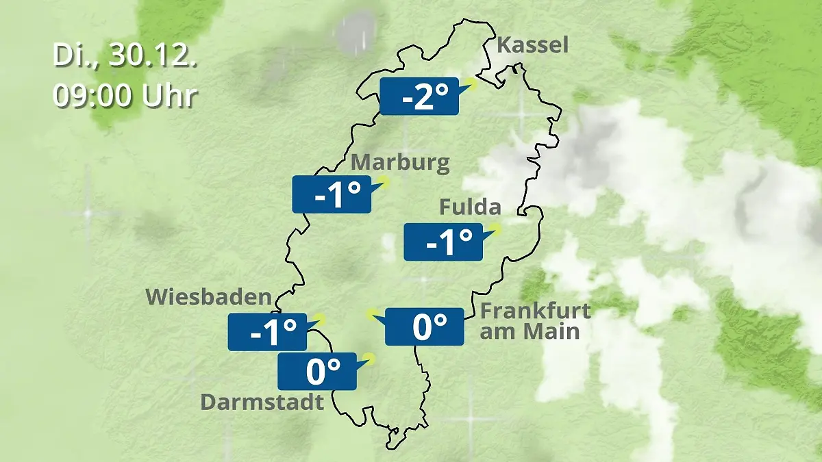 Hessen: Wie wird das Wetter? Regen- und Wolkenfilm für Frankfurt am Main und Wiesbaden
