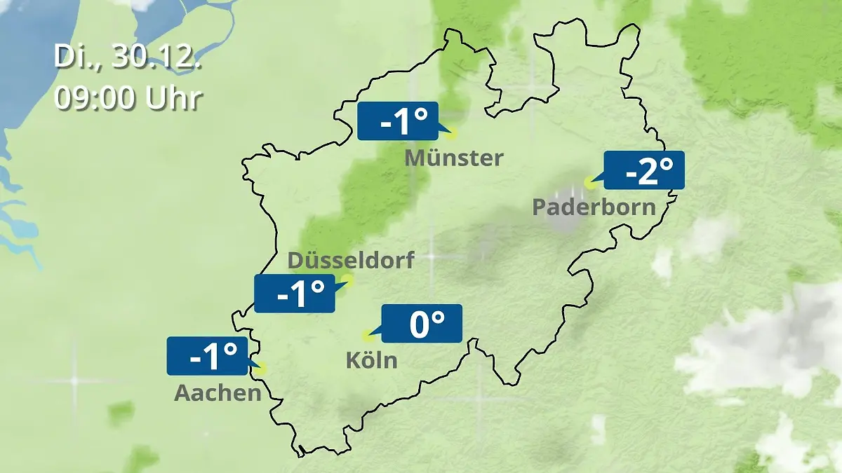 Nordrhein-Westfalen: Wie wird das Wetter? Regen- und Wolkenfilm für Köln, Düsseldorf und Münster