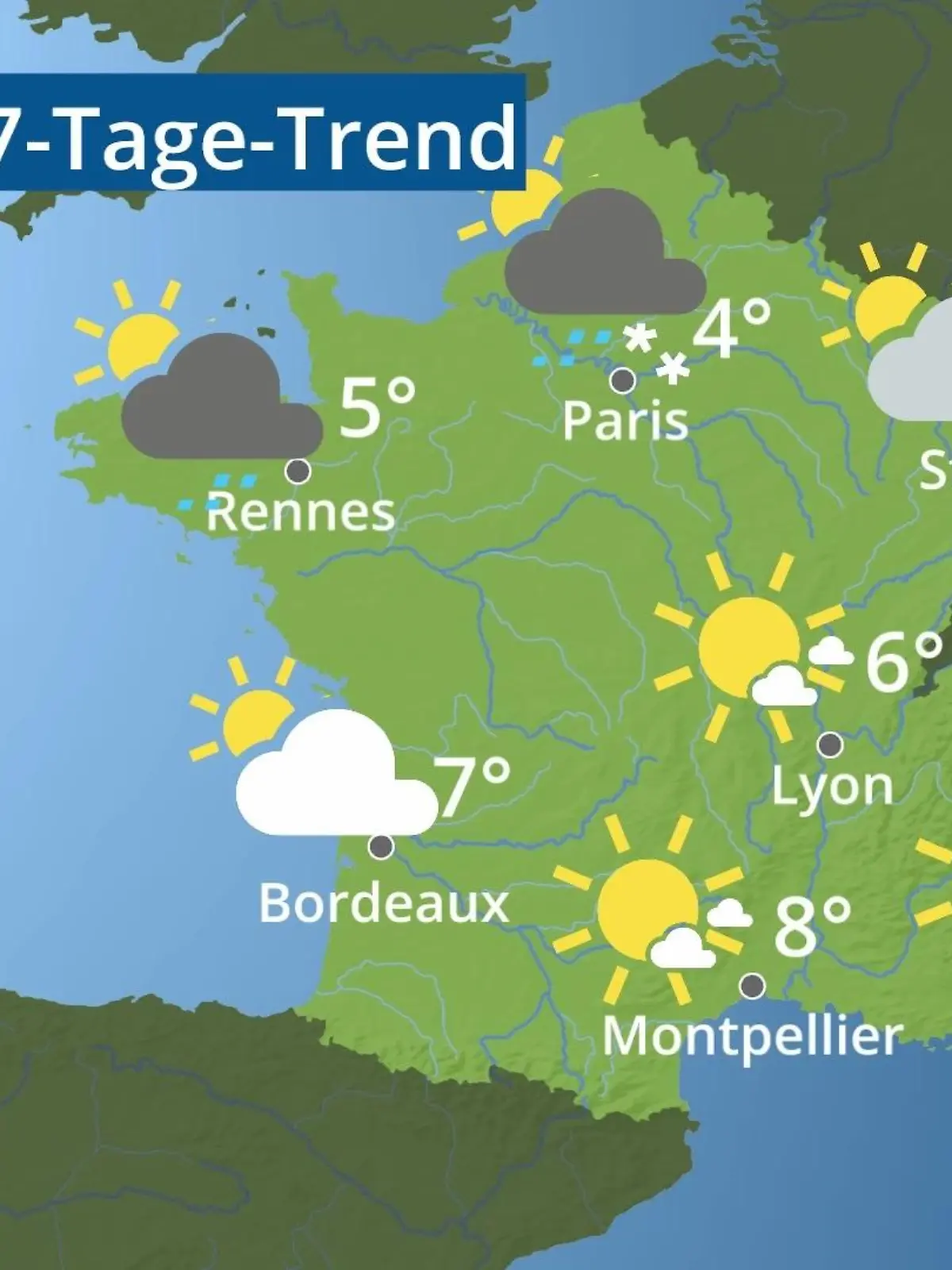 Bild zu: "Frankreich: Wie wird das Wetter?"