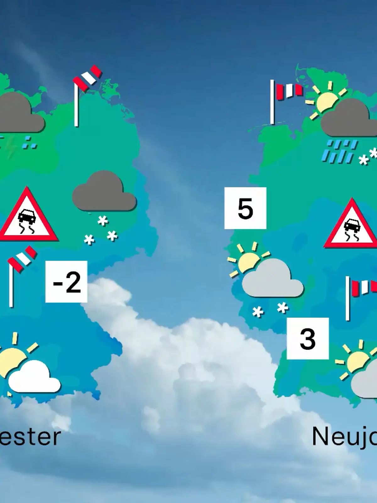 Bild zu: "Winter bringt im neuen Jahr Schnee bis ins Flachland"