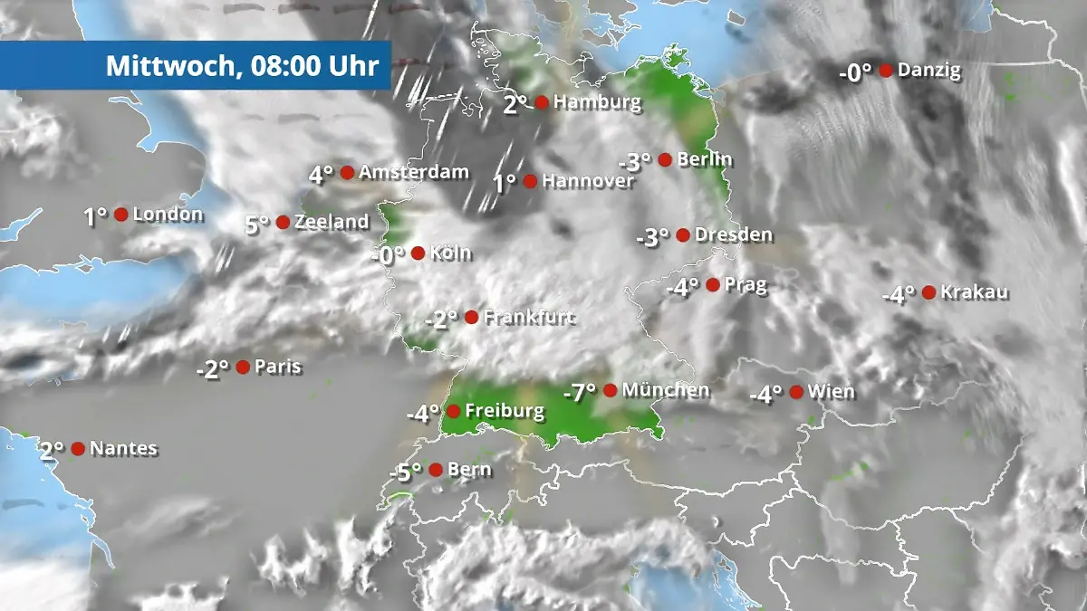 Neue Niederschläge kommen auf Der Regen- und Wolkenfilm für 48 Stunden