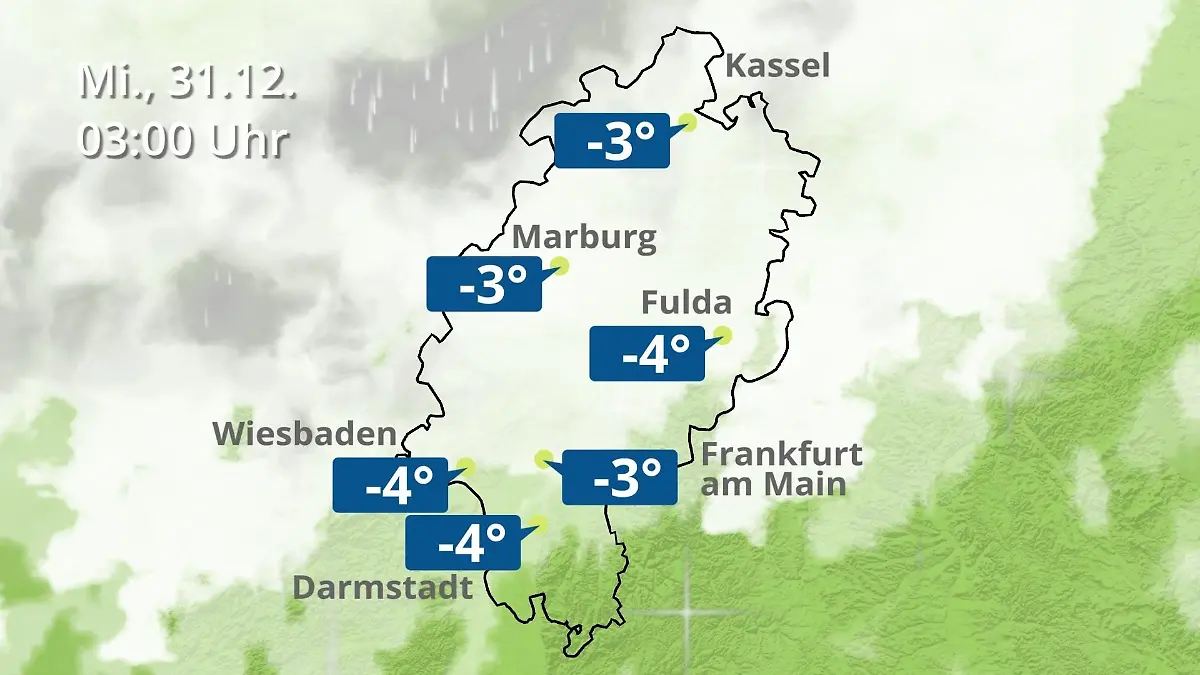 Hessen: Wie wird das Wetter? Regen- und Wolkenfilm für Frankfurt am Main und Wiesbaden