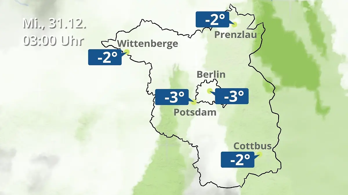 Berlin und Brandenburg: Wie wird das Wetter? Regen- und Wolkenfilm für Potsdam, Cottbus und Wittenberge