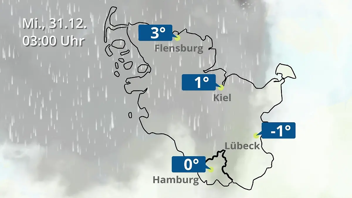 Hamburg, Schleswig-Holstein: Wie wird das Wetter? Regen- und Wolkenfilm für die Nordsee- und Ostseeküste