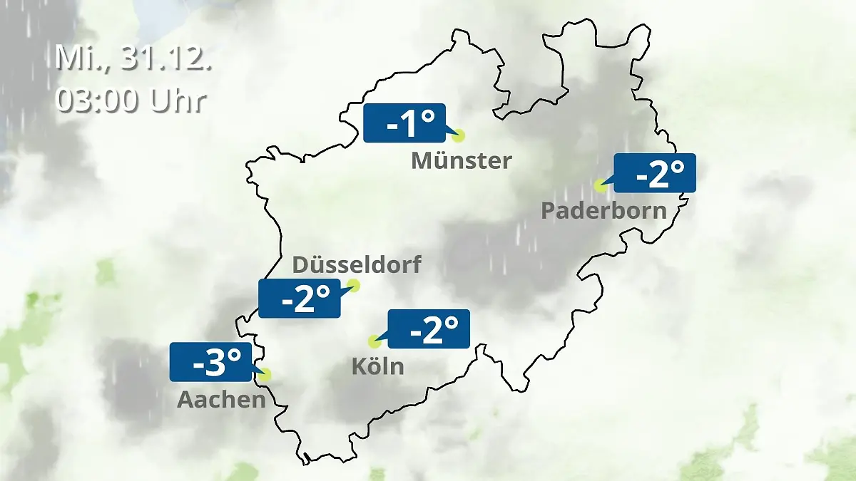 Nordrhein-Westfalen: Wie wird das Wetter? Regen- und Wolkenfilm für Köln, Düsseldorf und Münster