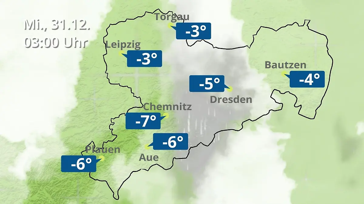 Sachsen: Wie wird das Wetter? Regen- und Wolkenfilm für Chemnitz, Dresden und Leipzig