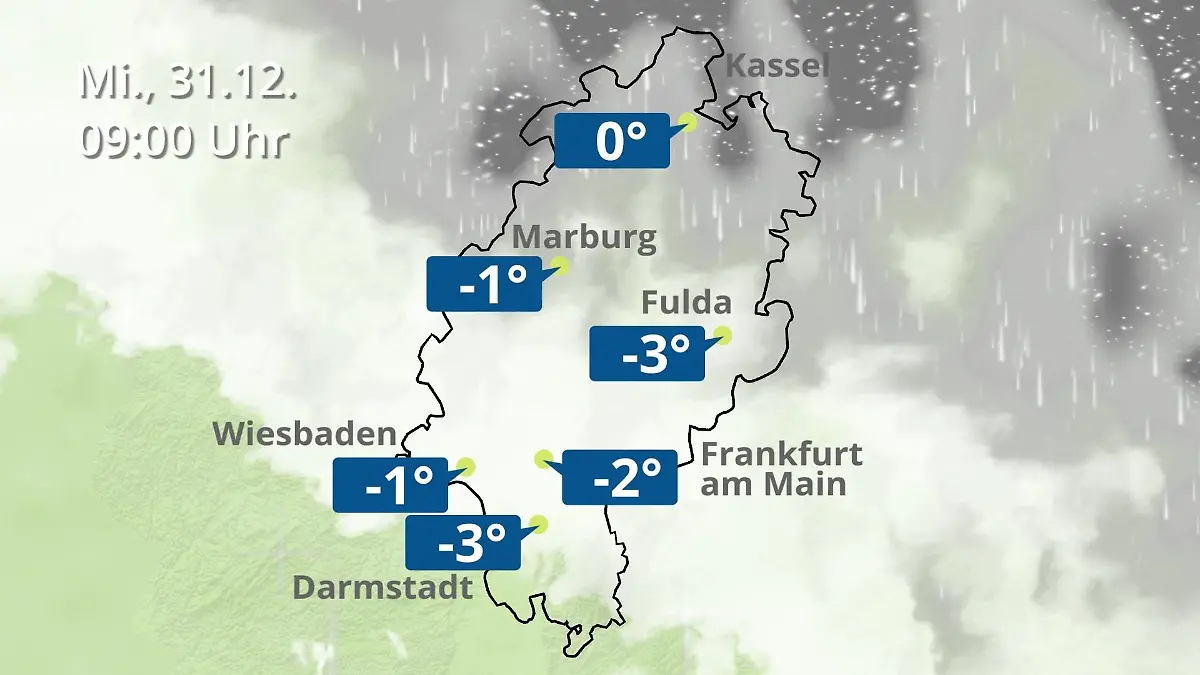 Hessen: Wie wird das Wetter? Regen- und Wolkenfilm für Frankfurt am Main und Wiesbaden