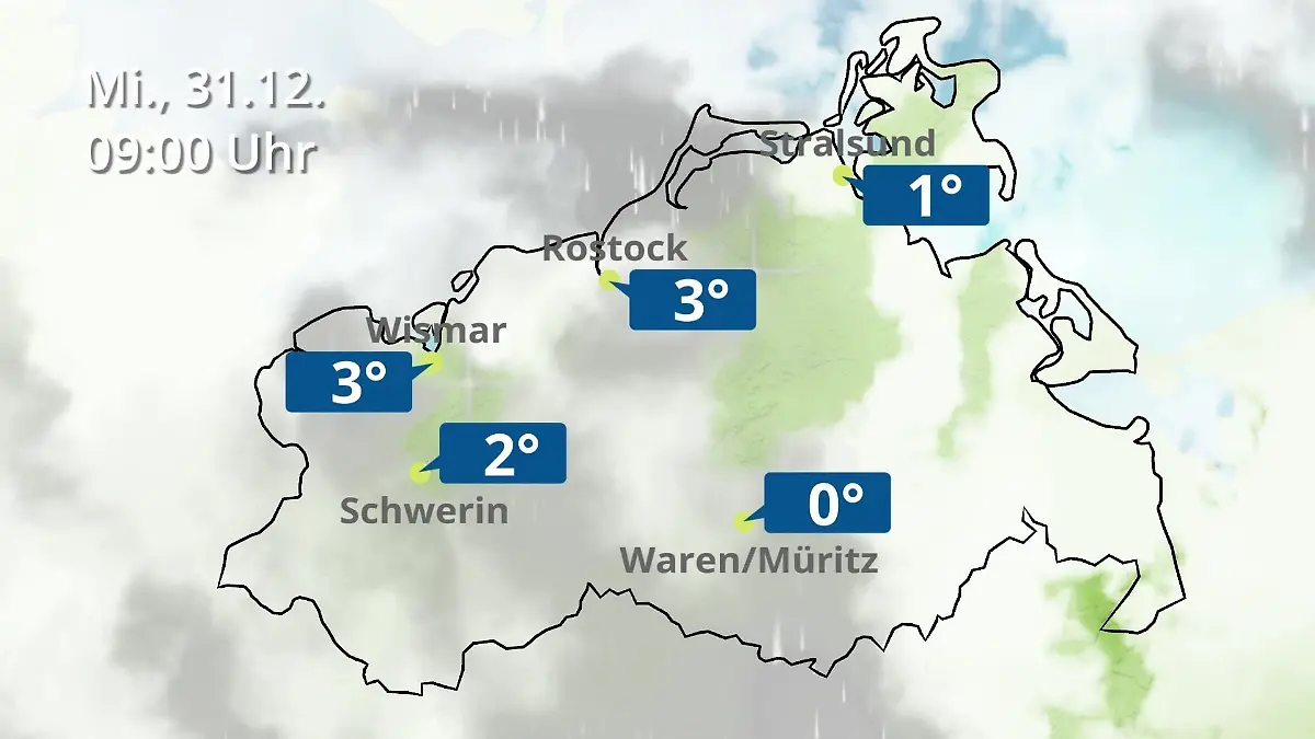 Mecklenburg-Vorpommern: Wie wird das Wetter? Regen- und Wolkenfilm für Rostock, Rügen und die Ostseeküste
