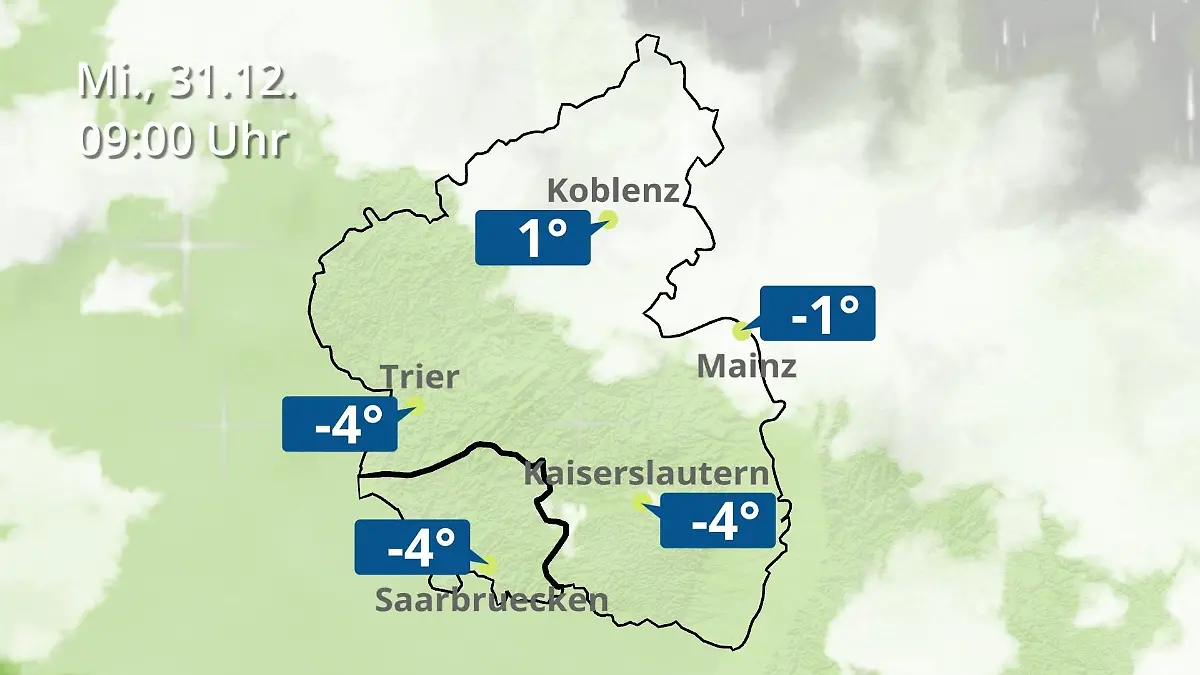 Rheinland-Pfalz, Saarland: Wie wird das Wetter? Regen- und Wolkenfilm für Mainz, Koblenz und Trier