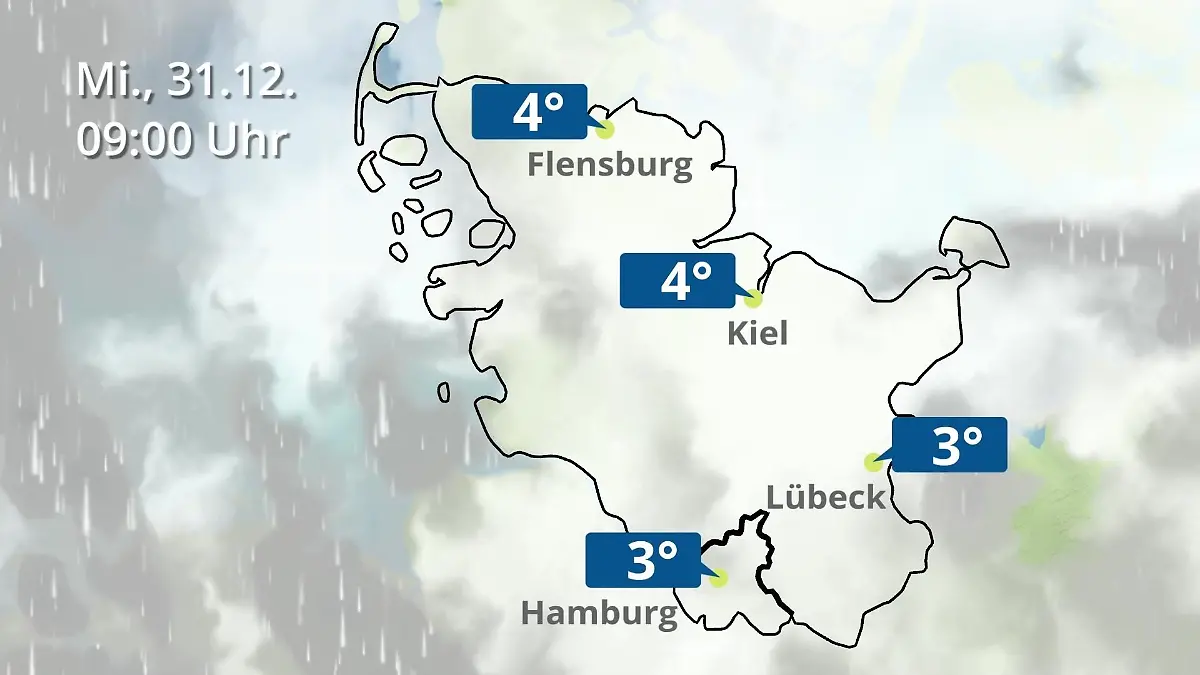 Hamburg, Schleswig-Holstein: Wie wird das Wetter? Regen- und Wolkenfilm für die Nordsee- und Ostseeküste