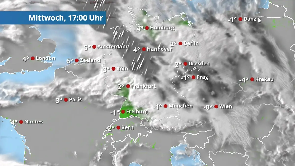 Die Sonne ist weg - Wolken, Regen und Schnee ziehen auf Der Regen- und Wolkenfilm für 48 Stunden