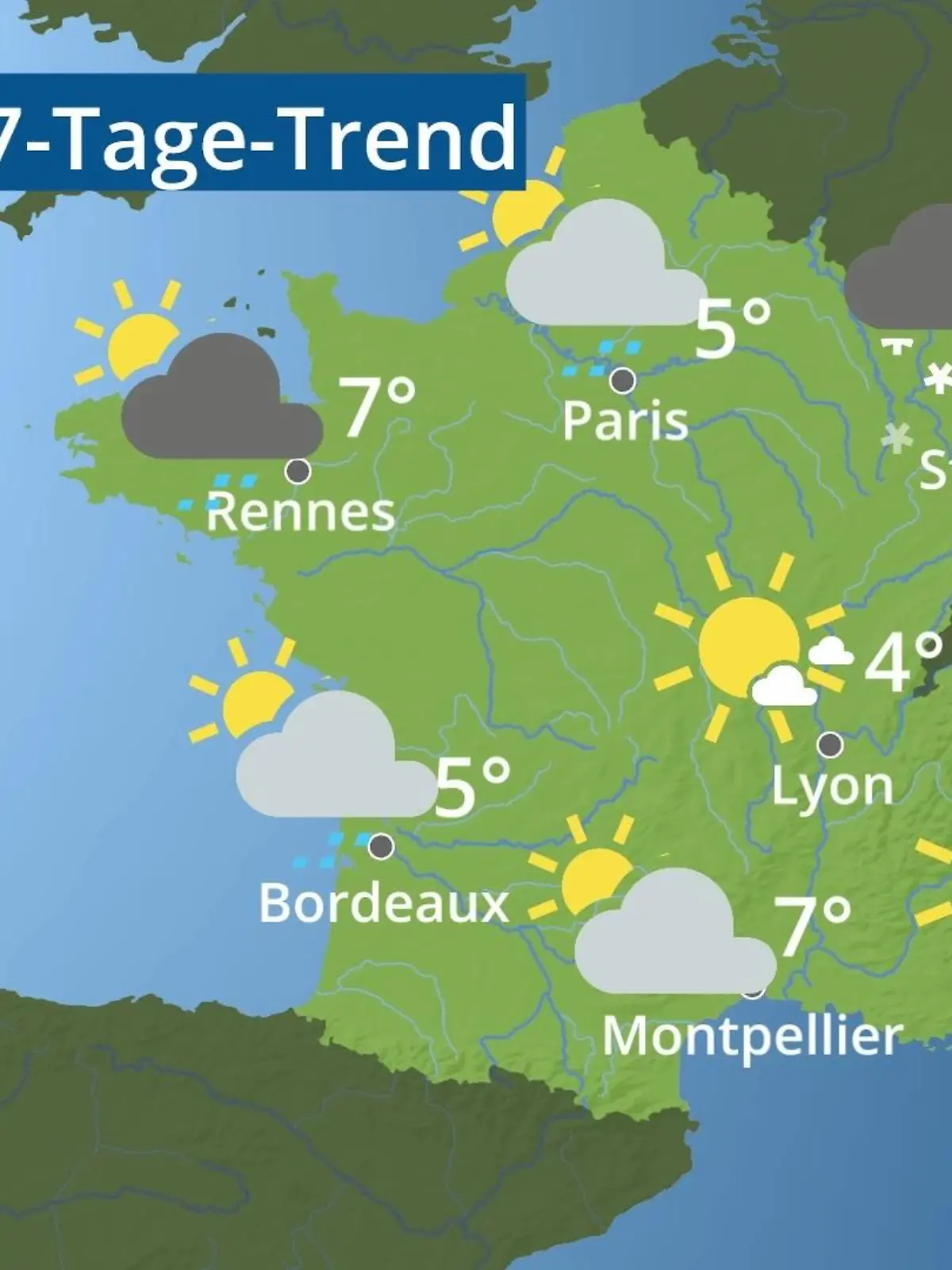 Bild zu: "Frankreich: Wie wird das Wetter?"