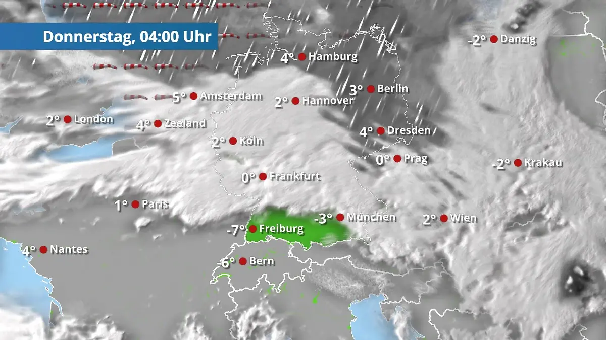 Mit vielen Wolken, Regen, Schnee und Wind ins Neue Jahr Der Regen- und Wolkenfilm für 48 Stunden