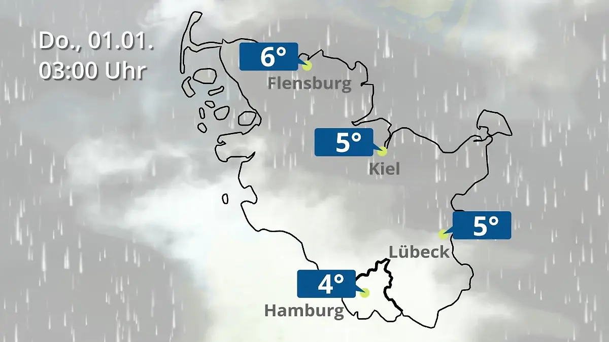 Hamburg, Schleswig-Holstein: Wie wird das Wetter? Regen- und Wolkenfilm für die Nordsee- und Ostseeküste