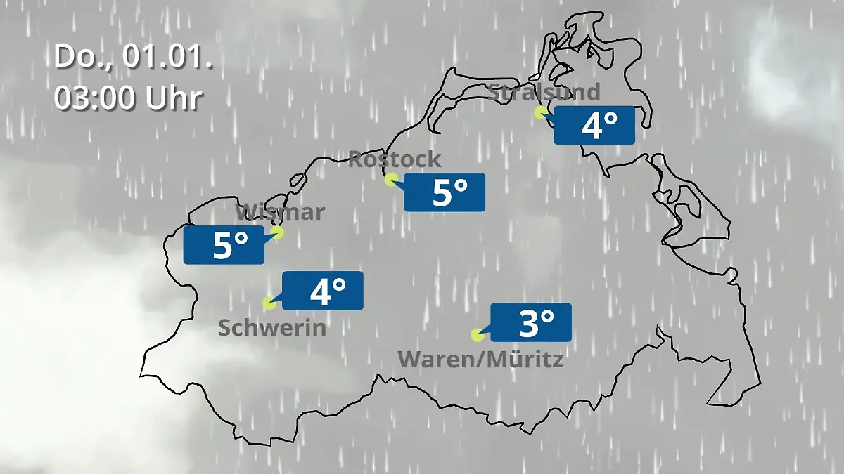 Mecklenburg-Vorpommern: Wie wird das Wetter? Regen- und Wolkenfilm für Rostock, Rügen und die Ostseeküste